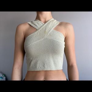 Women’s Knit Cross Over Crop Top